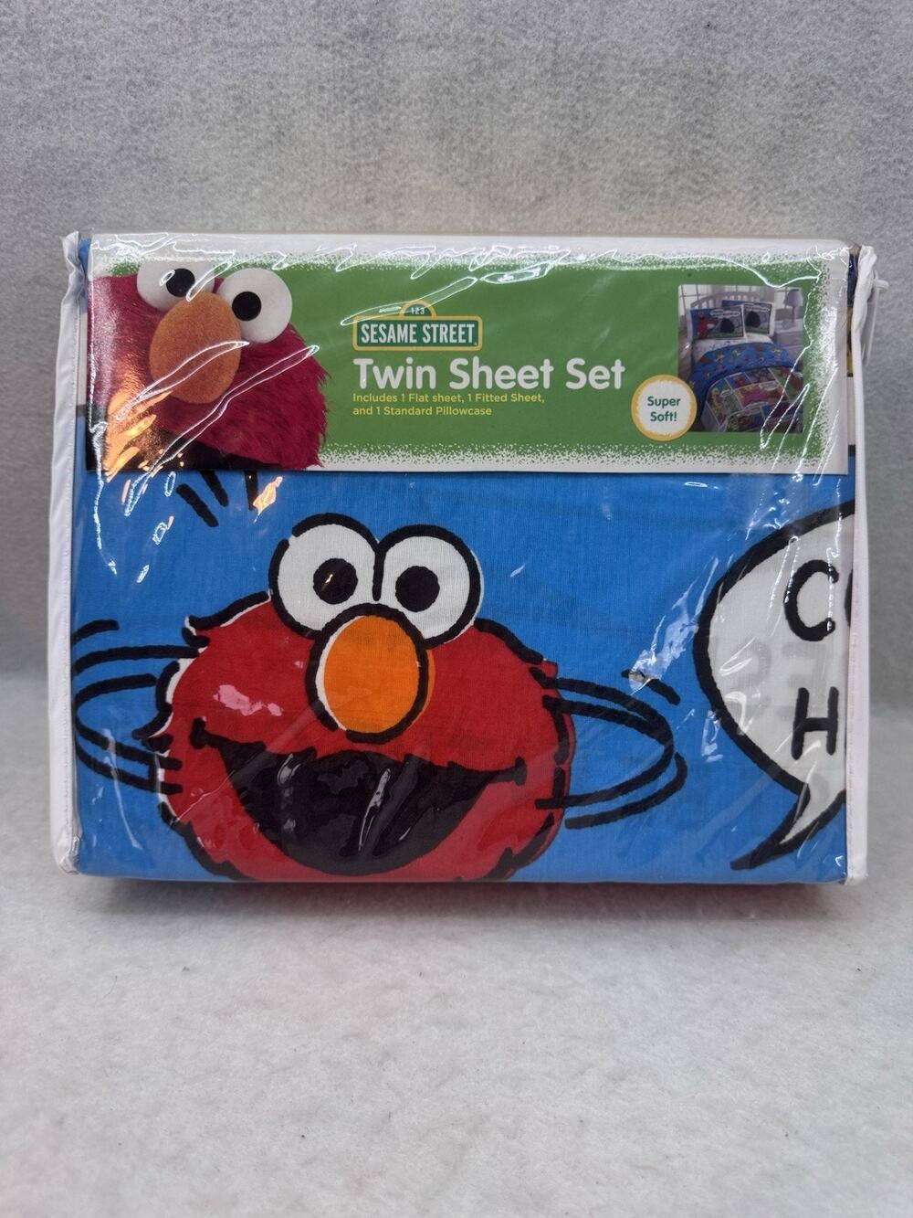 Brand new Sesame Street Elmo Twin Bed Sheet Set 3pc (Flat, Fitted, Pillowcase)